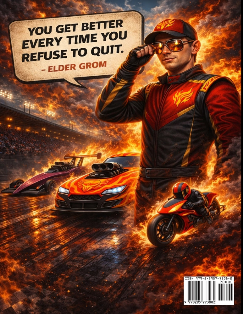 Drag Racing Coloring Book for Kids & Adults | Adventure Groms | 50 Pages