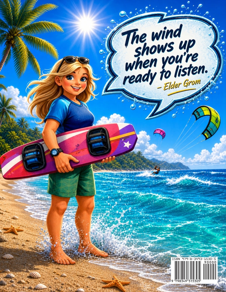 Kite Surfing Coloring Book for Kids & Adults | Adventure Groms | 50 Pages