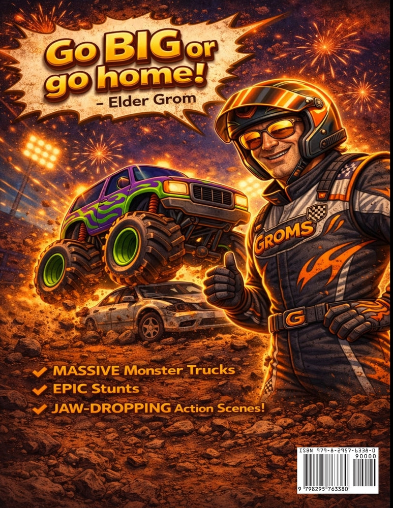 Monster Truck Coloring Book for Kids & Adults | Adventure Groms | 50 Pages