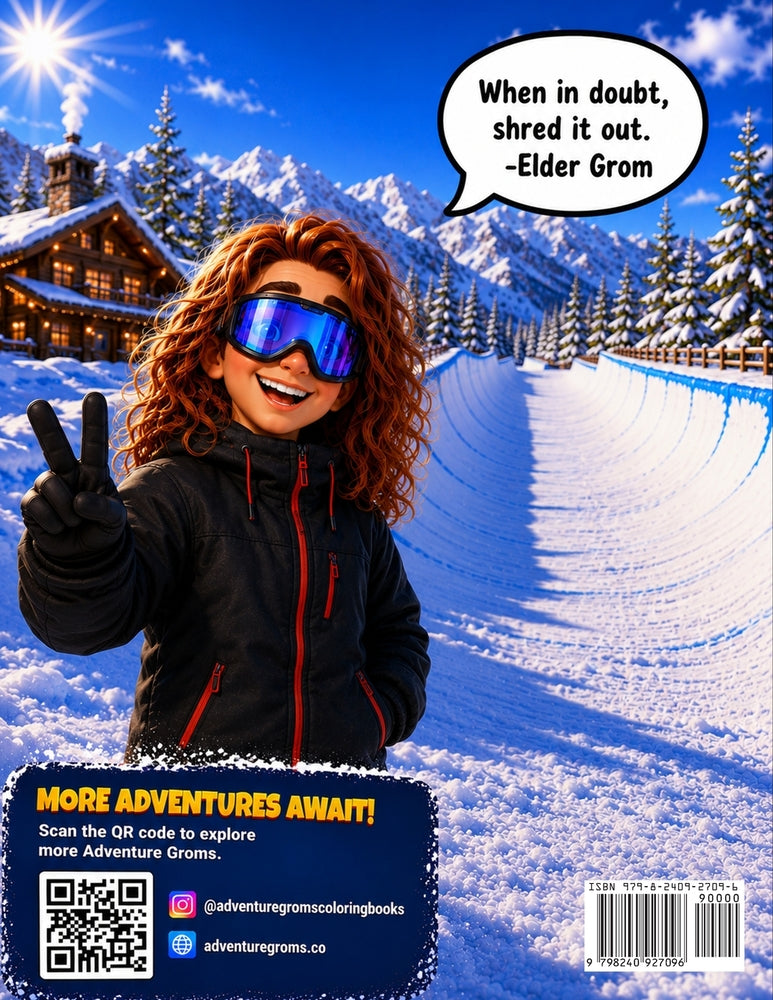 Snowboarding Coloring Book for Kids & Adults | Adventure Groms | 52 Pages