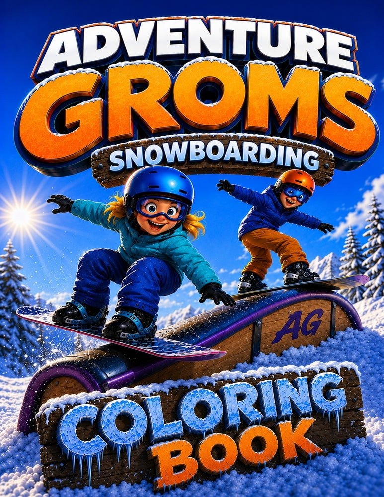 Snowboarding Coloring Book for Kids & Adults | Adventure Groms | 52 Pages