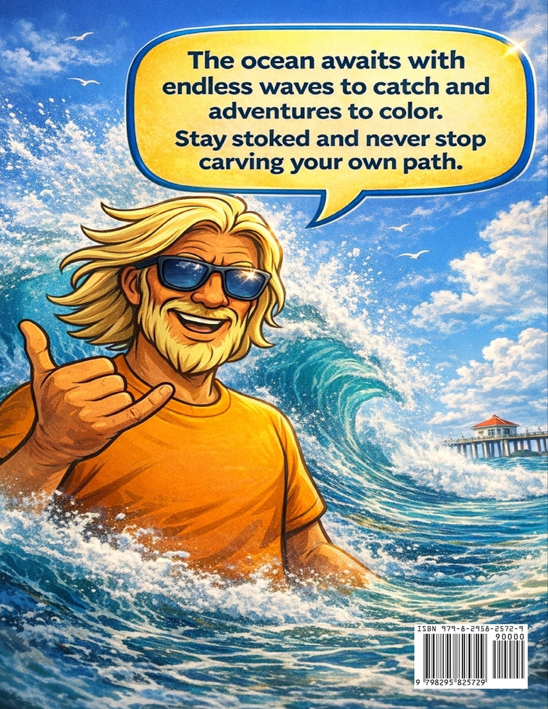 Surfing Coloring Book for Kids & Adults | Adventure Groms | 50 Pages
