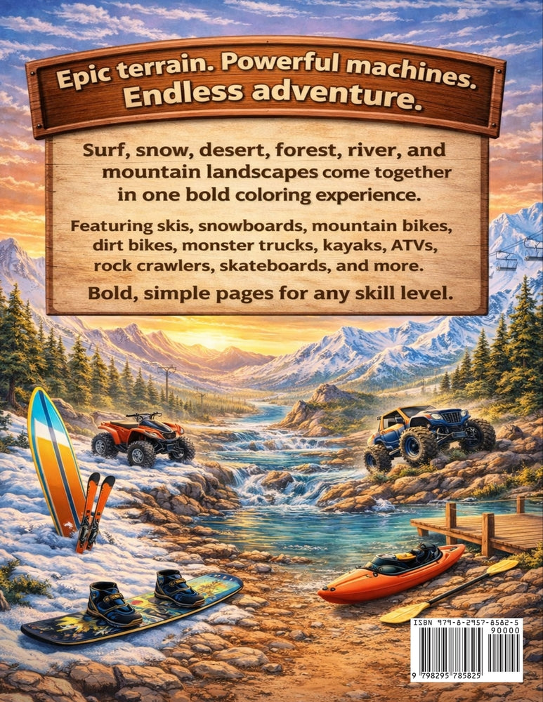 Adventure Landscapes Coloring Book for Kids & Adults | Adventure Groms | 50 Pages